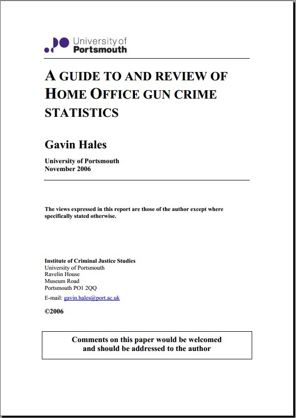 A Guide to and Review of Home Office Gun Crime Statistics