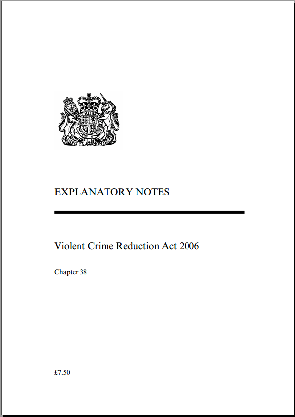 VCR Act 2006 Explanatory Notes